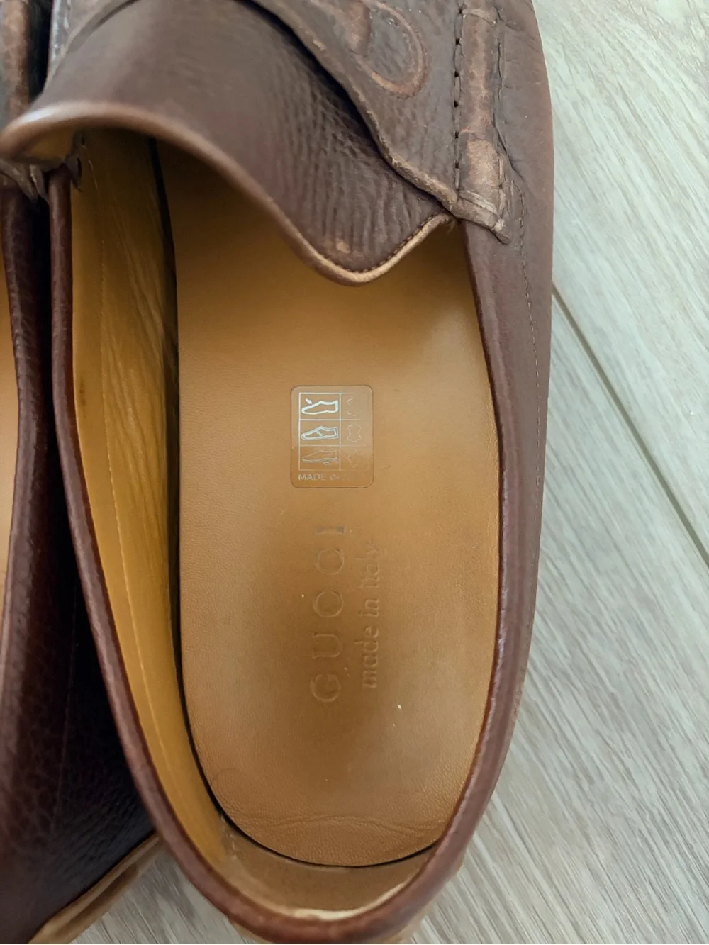 Vintage Gucci Horsebit Embossed Leather Loafers Mens 9